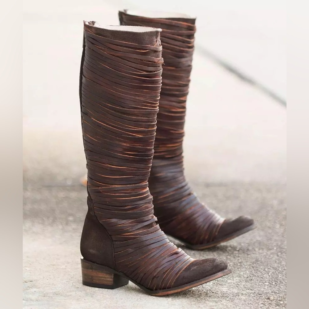 Freebird by Steven Logan Boot Tall Brown Leather size 8